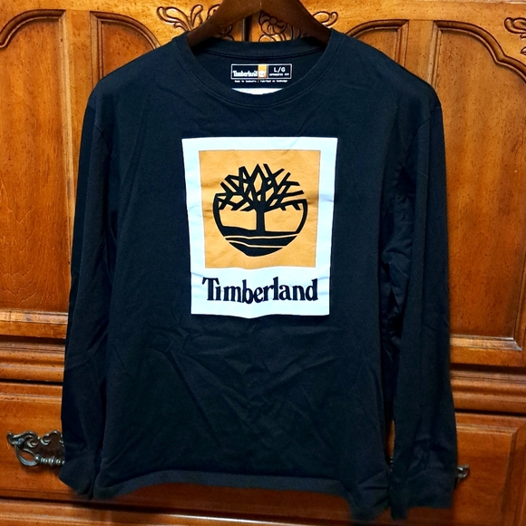 Timberland Other - Timberland Black Shirt with Orange Logo